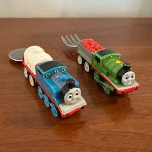 2006 Thomas and Friends First Year Spoon and Fork Set Stainless Plastic RARE